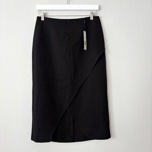 NEW Tahari Black Woven Pencil Slit Skirt